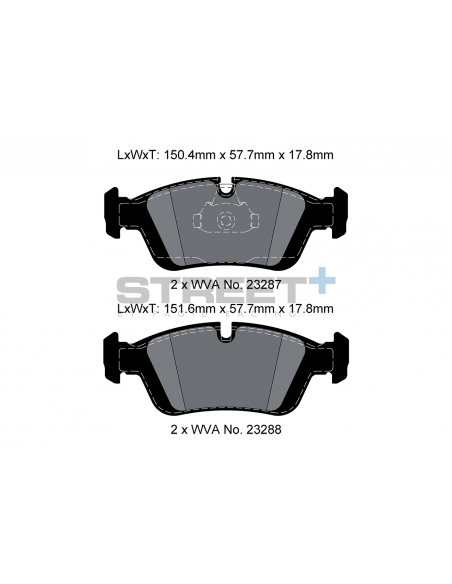 Pastillas Pagid Street+ BMW Z3 E36 delanteras (Tipo 1)