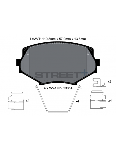 Pastillas Pagid Street+ Mazda MX-5 NB delanteras