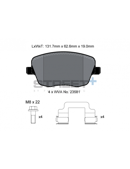 Pastillas Pagid Street+ Skoda Fabia 6Y 2.0i/1.9 TDI RS delanteras