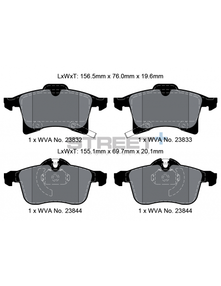 Pastillas Pagid Street+ Opel Corsa D OPC delanteras (Pinza Ate)