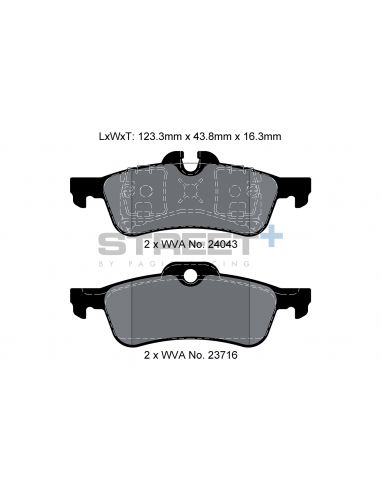 Pastillas Pagid Street+ Mini Cooper/One R56/R57 JCW GP traseras (Pinza Teves)