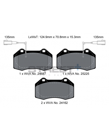 Pastillas Pagid Street+ Abarth 500/595 delanteras (Pinzas Brembo)