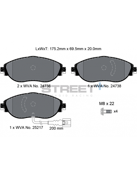 Pastillas Pagid Street+ Volkswagen CC 3.6 FSI delanteras (Tipo 2)