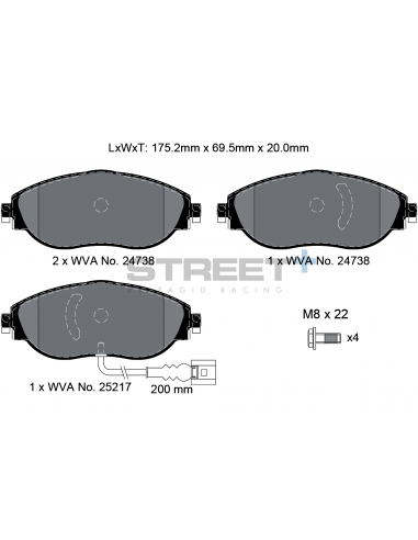 Pastillas Pagid Street+ Volkswagen Passat 10-14 delanteras