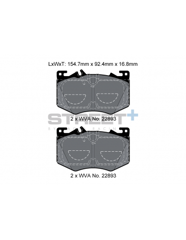 Pastillas Pagid Street+ Mercedes-Benz CLA 35/45 AMG C118 delanteras (Sin paquete sport)