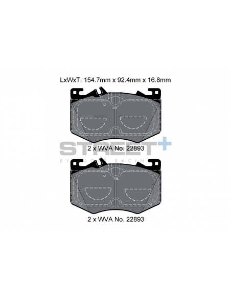 Pastillas Pagid Street+ Mercedes-Benz CLA 35/45 AMG C118 delanteras (Sin paquete sport)