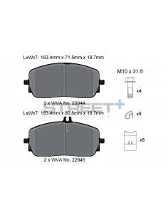 Pastillas Pagid Street+ Mercedes-Benz Clase A W177 delanteras
