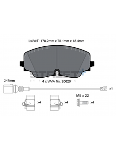 Pastillas Pagid Street+ Volkswagen Golf VIII delanteras (Tipo 2)