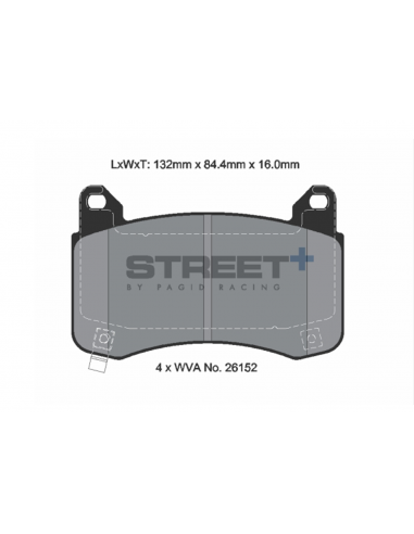Pastillas Pagid Street+ Tesla Model 3 delanteras (Con Pack Sport)